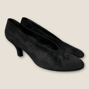Stephane Kelian Paris Womens size 6.5 Vintage Suede Pumps Black 18553 Witchy
